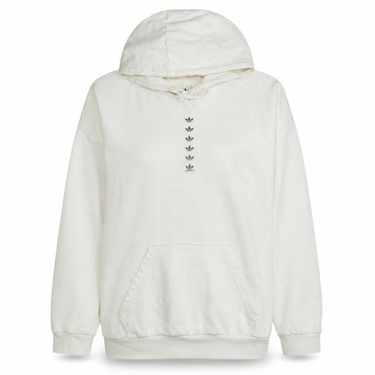 Adidas Women White Pullover Hoodie Size 18 Cotton Fleece