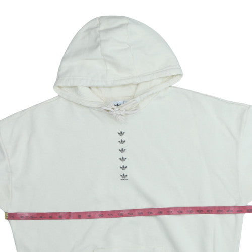 Adidas Women White Pullover Hoodie Size 18 Cotton Fleece
