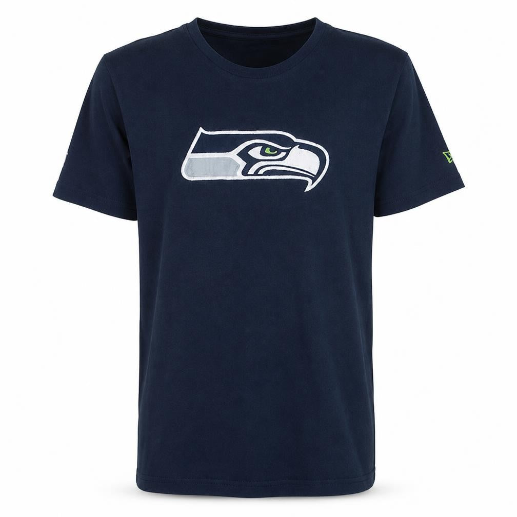 New Era Men's Navy Seattle Seahawks Graphic Crew Neck T-Shirt Size L