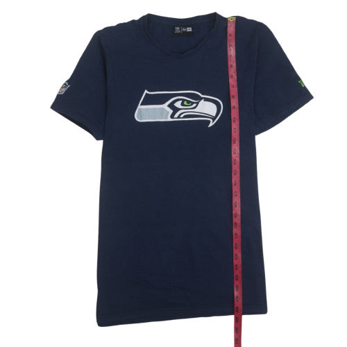 New Era Men's Navy Seattle Seahawks Graphic Crew Neck T-Shirt Size L