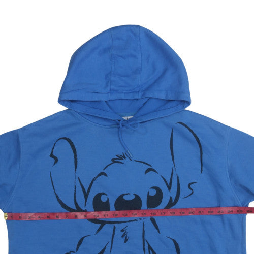 Disney Women Blue Stitch Pullover Hoodie XL Relaxed Fit
