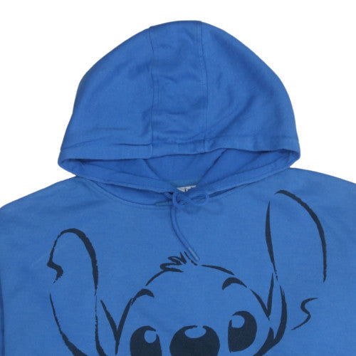 Disney Women Blue Stitch Pullover Hoodie XL Relaxed Fit