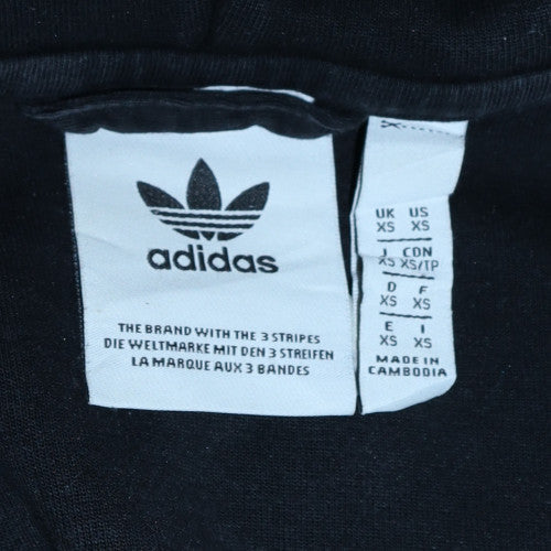 Adidas Mens Black XS Full Zip Hooded Sweatshirt Fleece Hoodie