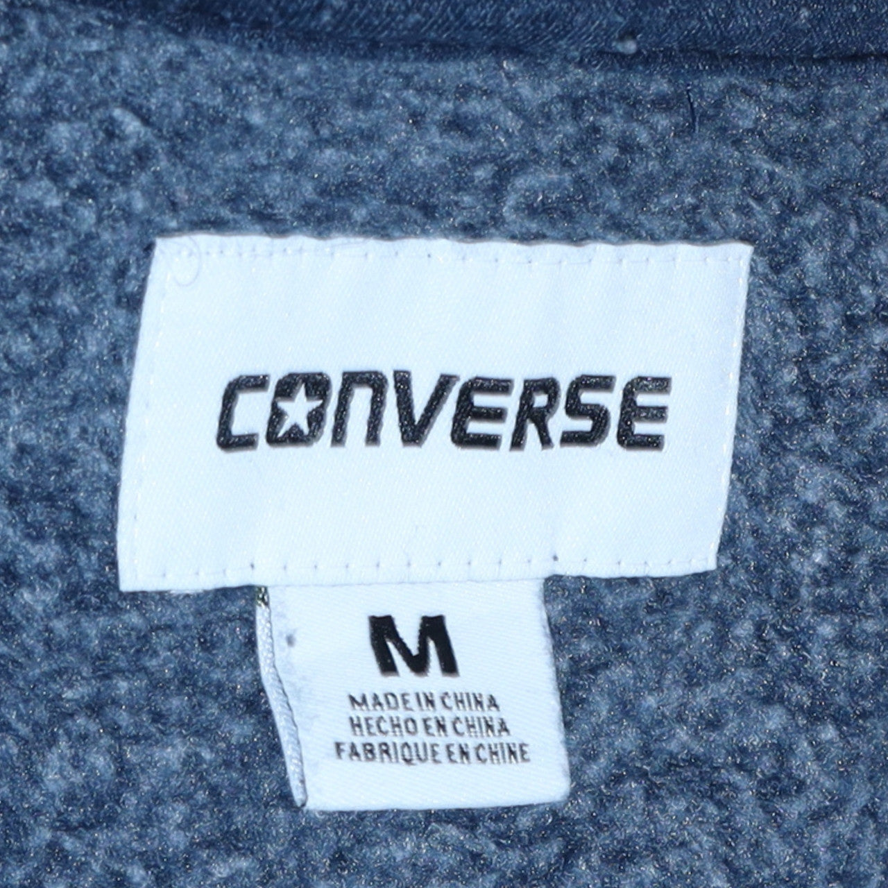 Converse Men's Blue Pullover Hoodie M Regular Fit Cotton Blend