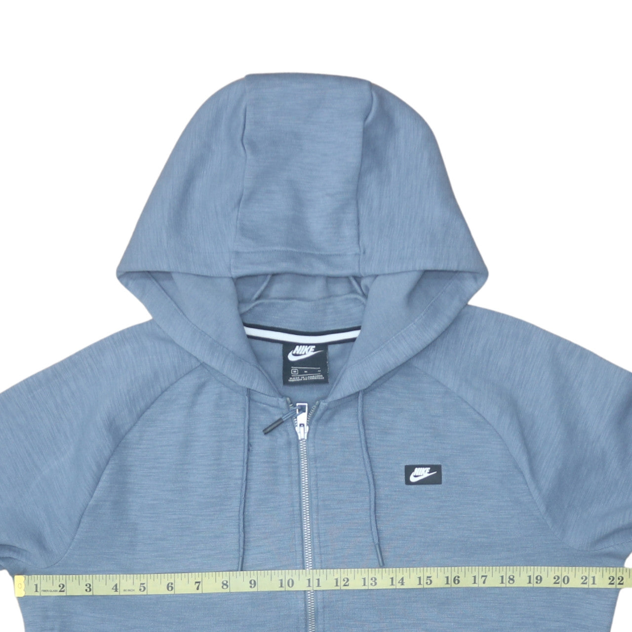 Nike Men's Blue Full Zip Hoodie Size M Lightweight Cotton Blend