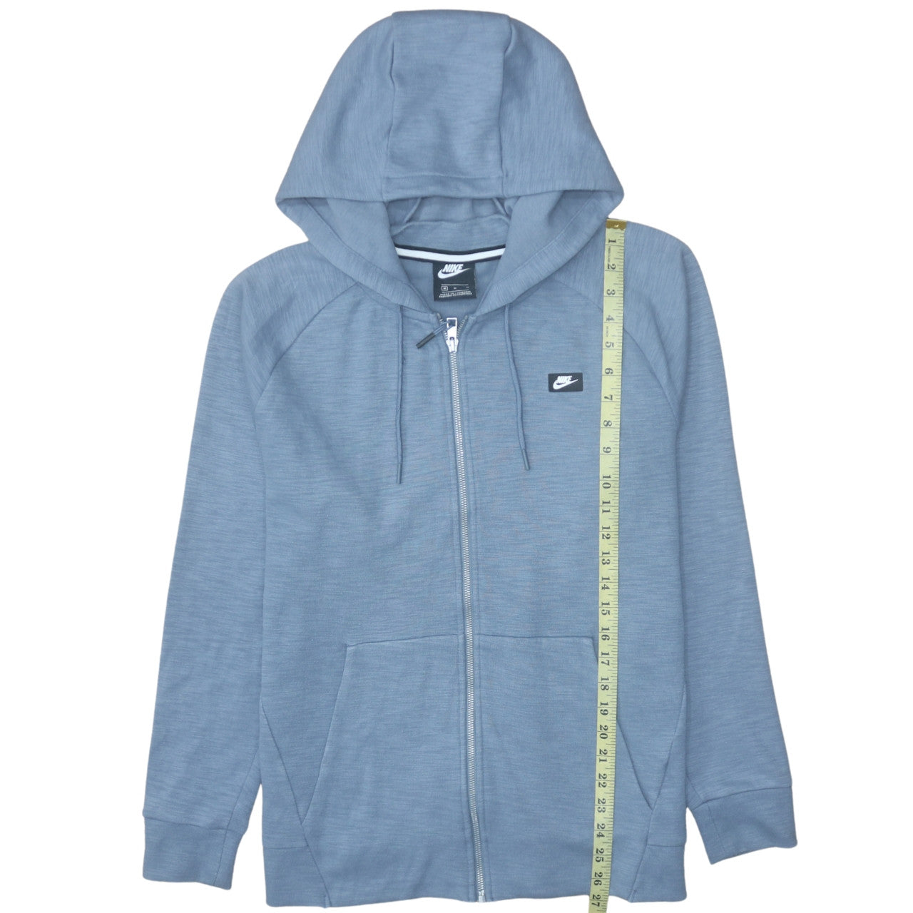 Nike Men's Blue Full Zip Hoodie Size M Lightweight Cotton Blend