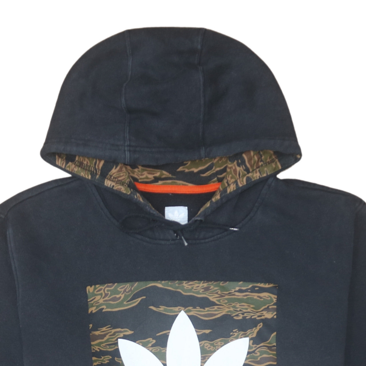 Adidas Mens Black Pullover Hoodie M Fleece Graphic Logo Sweatshirt