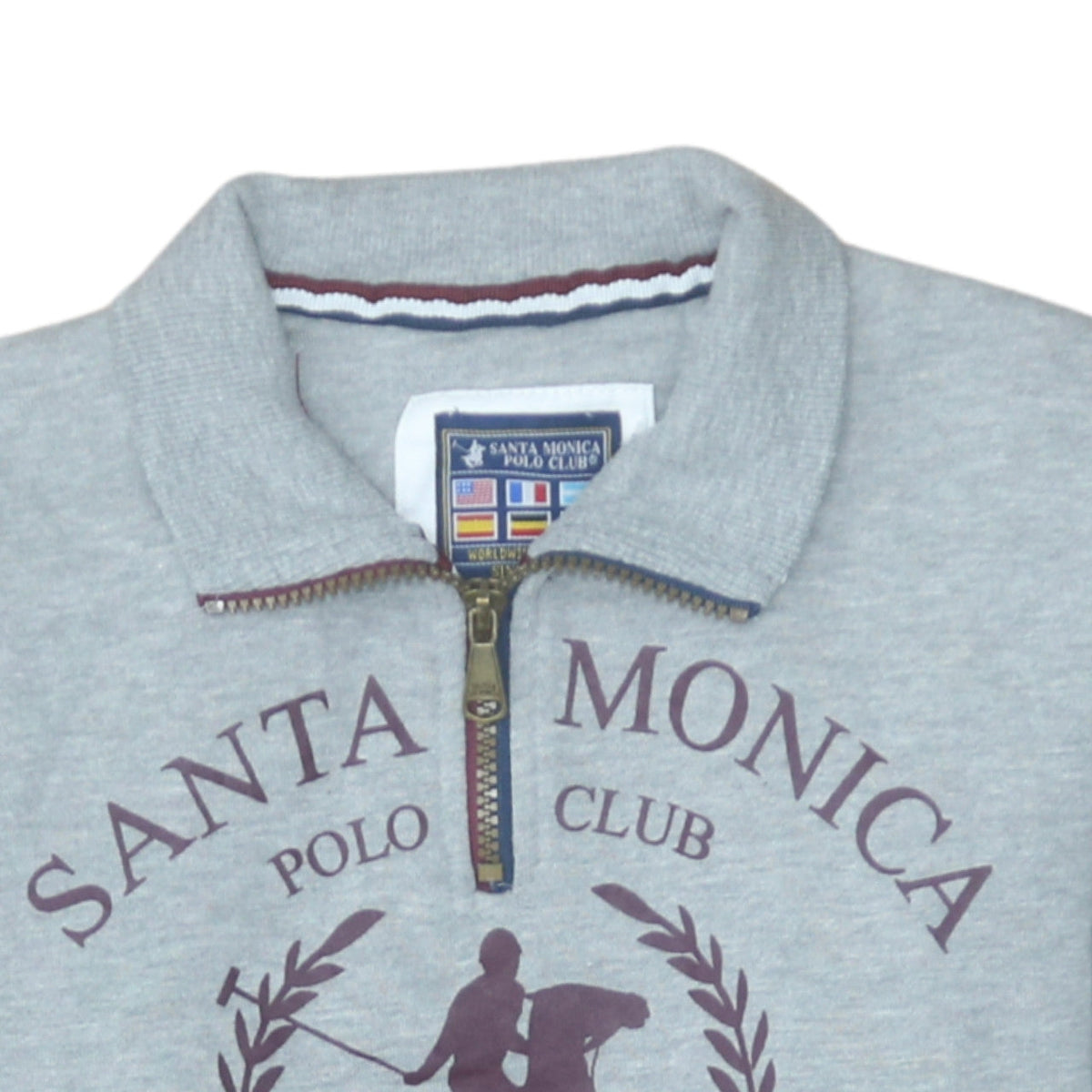 Santa Monica Polo Club Boys Grey 13 Years 1/4 Zip Sweatshirt
