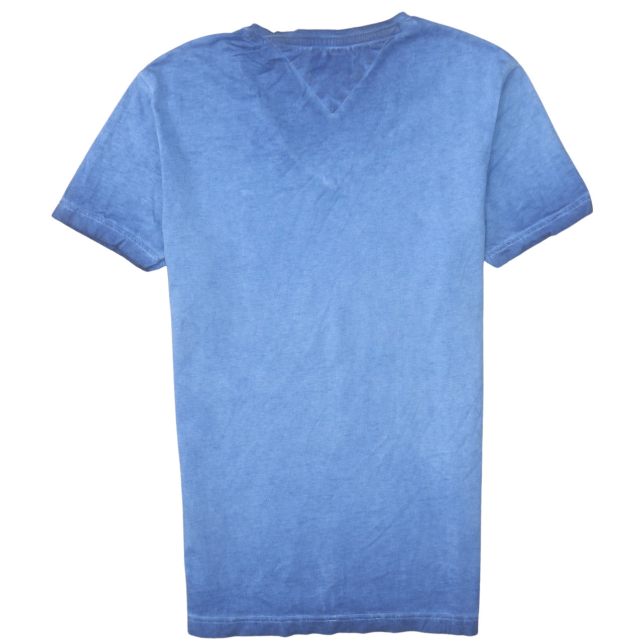 Tommy Hilfiger Women Blue V-Neck Short Sleeve Cotton T-Shirt Size S