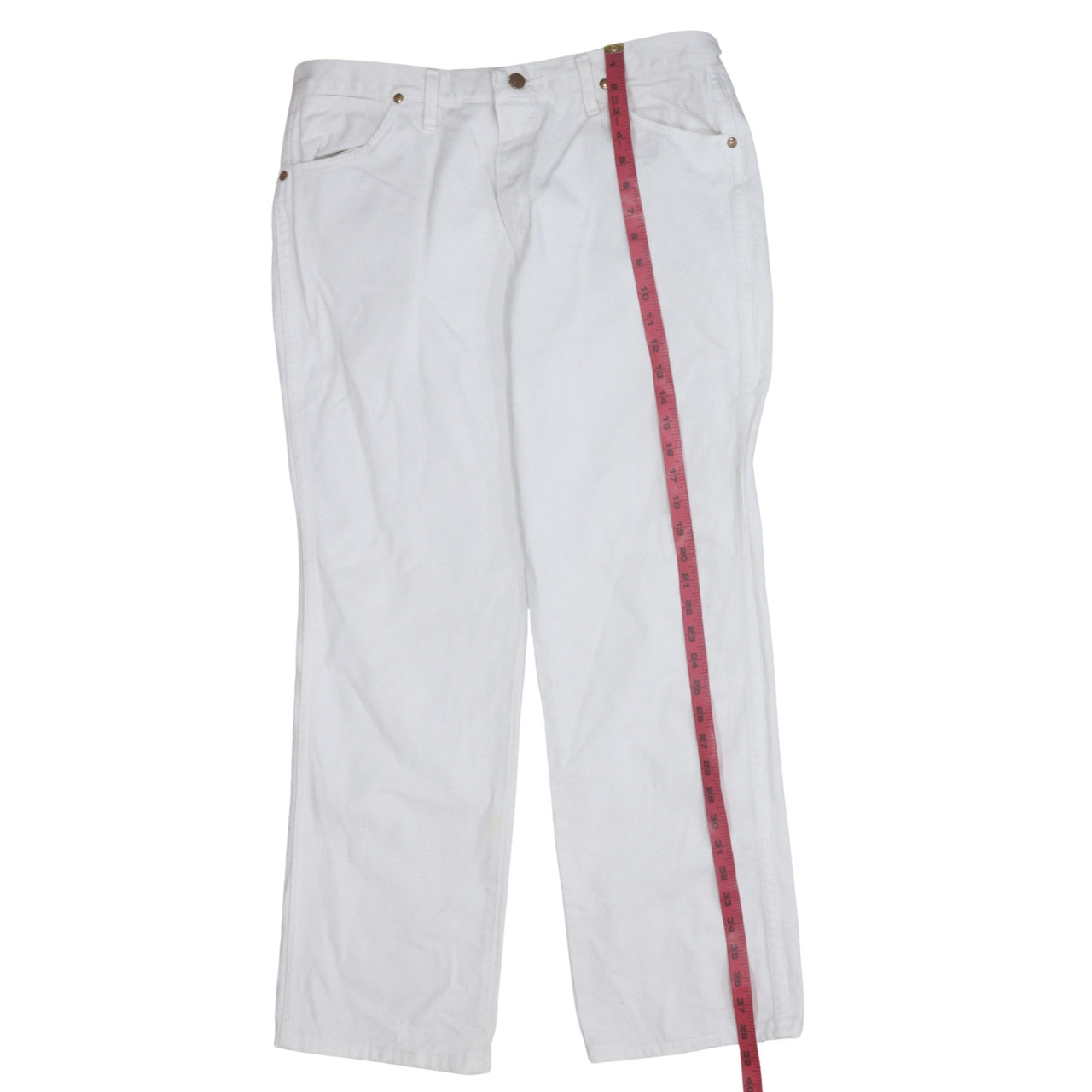 Wrangler Men's White Straight Leg Denim Jeans Size Regular