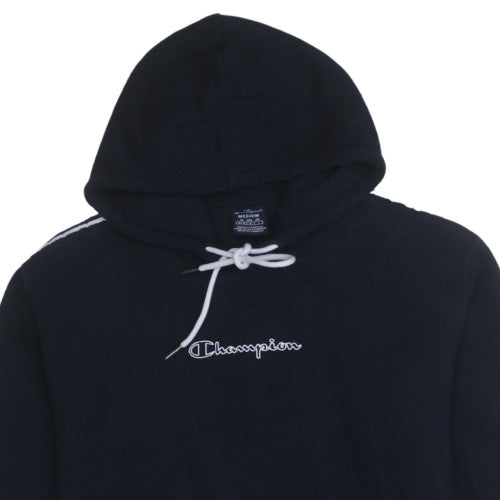 Champion Men's Black Medium Pullover Hoodie with Embroidered Logo