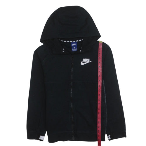 Nike Boys Black XL Full Zip Hoodie with White Logo - 13-15 Years