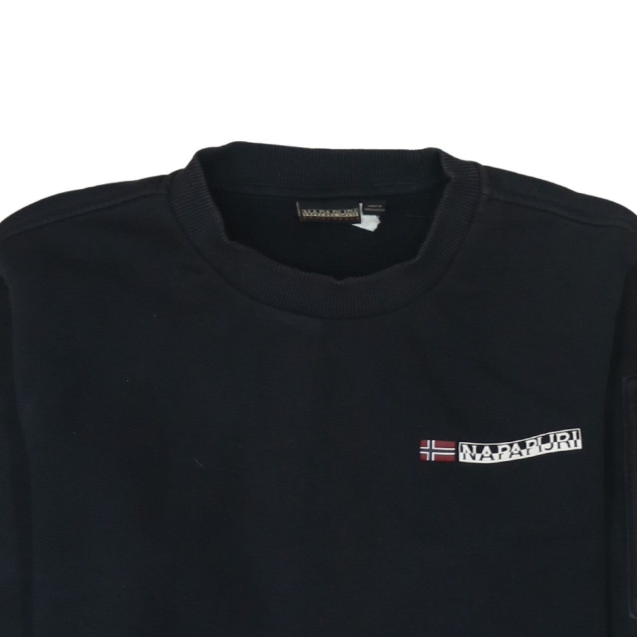 Napapijri Mens Black Logo Crew Neck Sweatshirt Size L