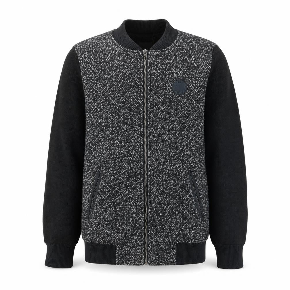 Vans Men's Black Herringbone Wool Blend Bomber Jacket Size M