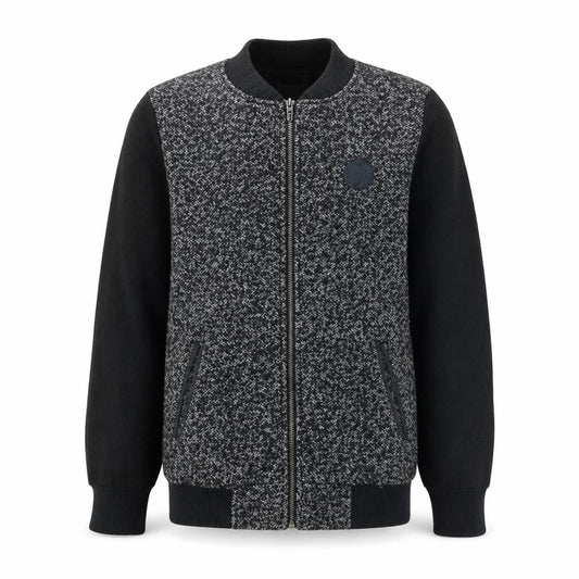 Vans Men's Black Herringbone Wool Blend Bomber Jacket Size M