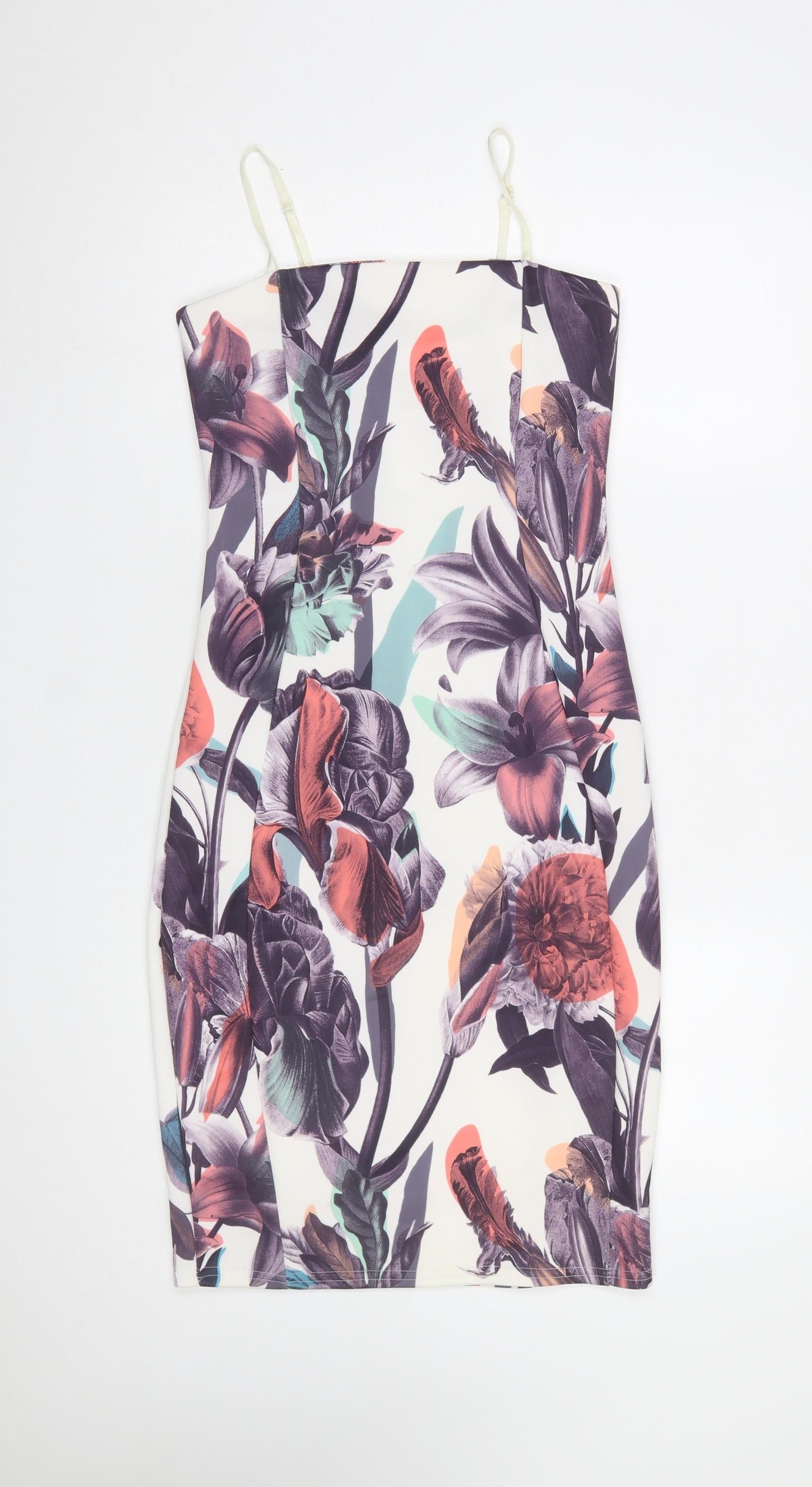 Quiz Women’s Multicoloured Floral Bodycon Dress Size 12
