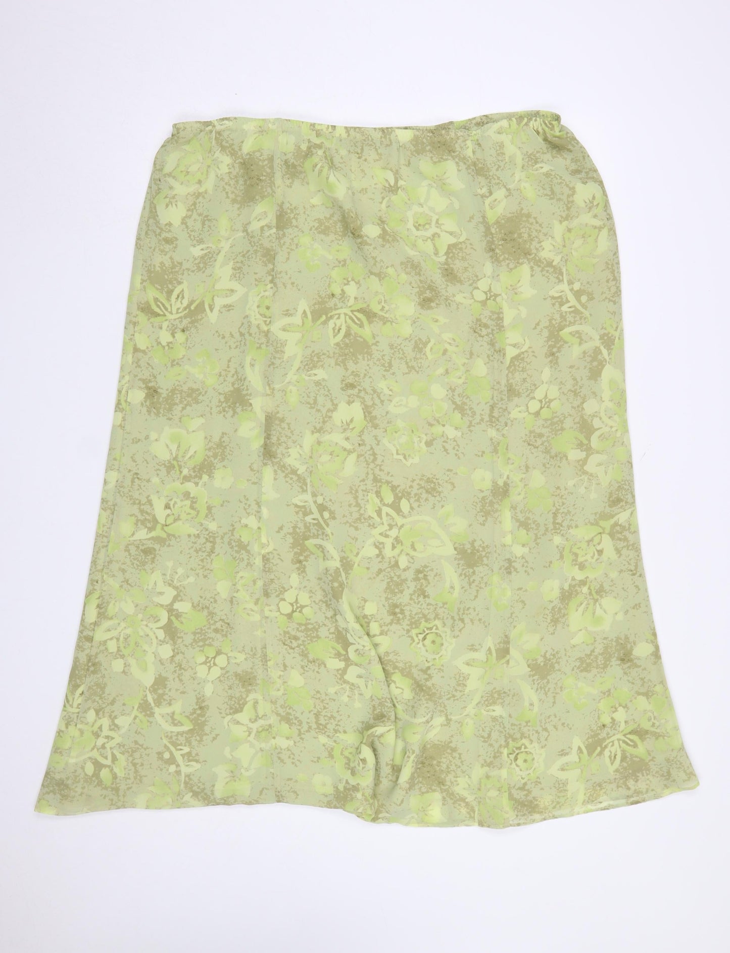 Windsmoor Womens Green Floral A-Line Midi Skirt Size 18