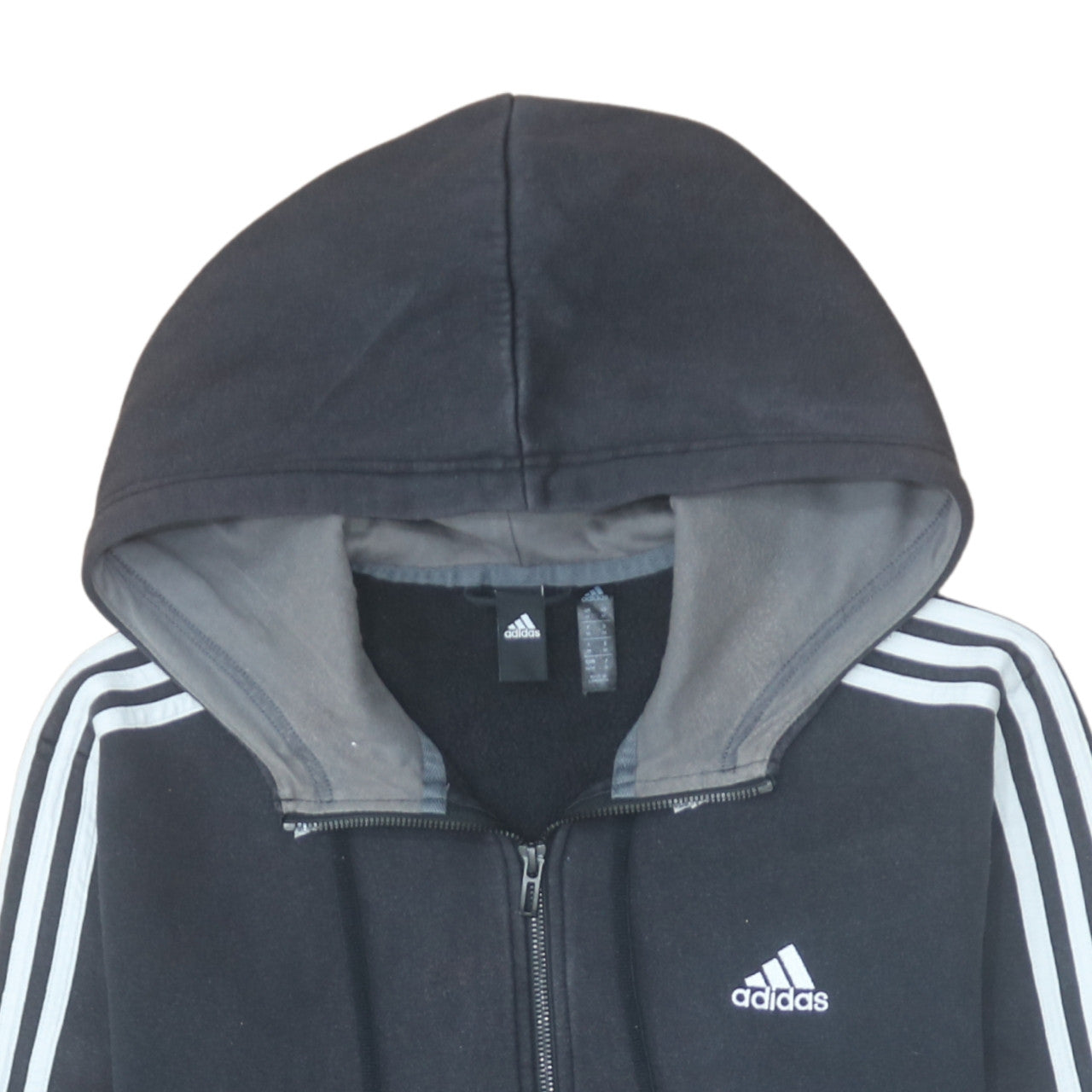 Adidas Men’s Black Full Zip Hoodie M Sports Fleece Sweatshirt