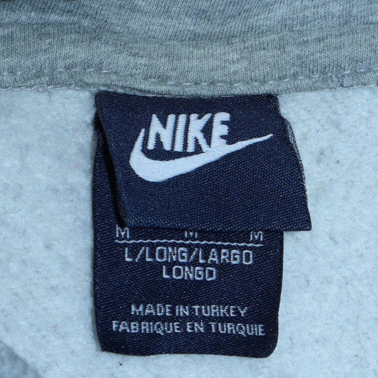 Nike Mens Grey Pullover Hoodie M Long Cotton Blend Classic Fit