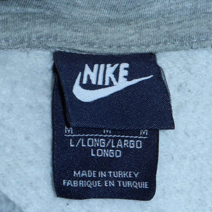 Nike Mens Grey Pullover Hoodie M Long Cotton Blend Classic Fit