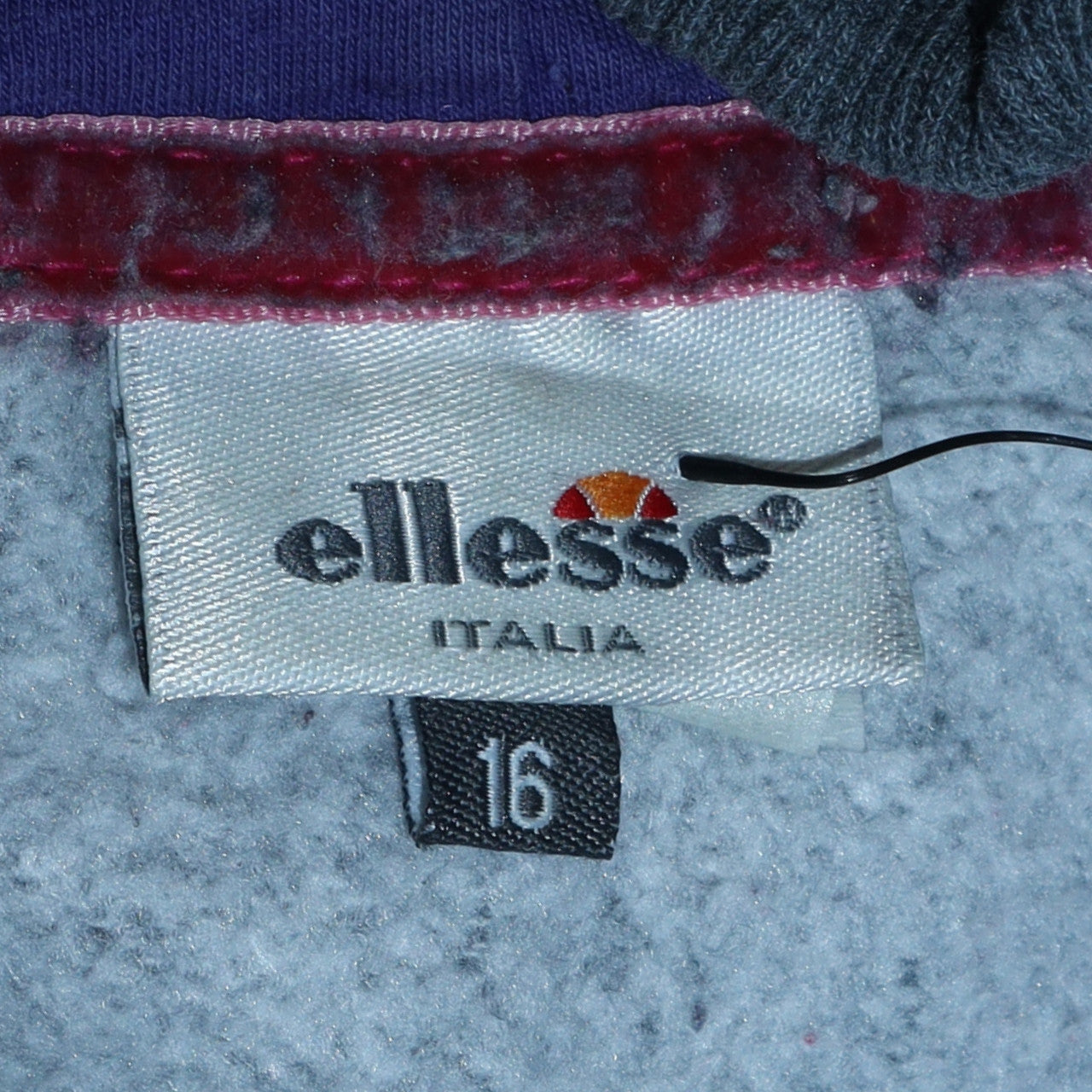 Ellesse Women Grey Button Hoodie Size 16 Cotton Blend Sportswear
