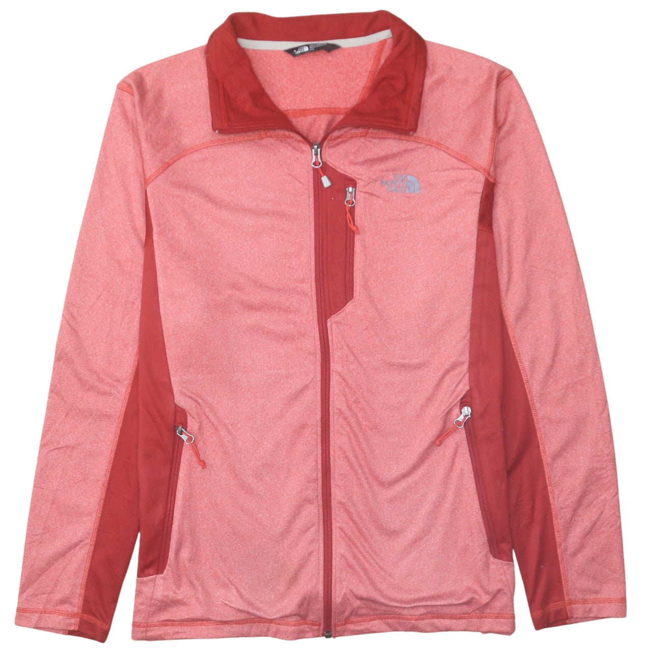 The North Face Men's Red Full Zip Fleece Jacket Size L Hiking