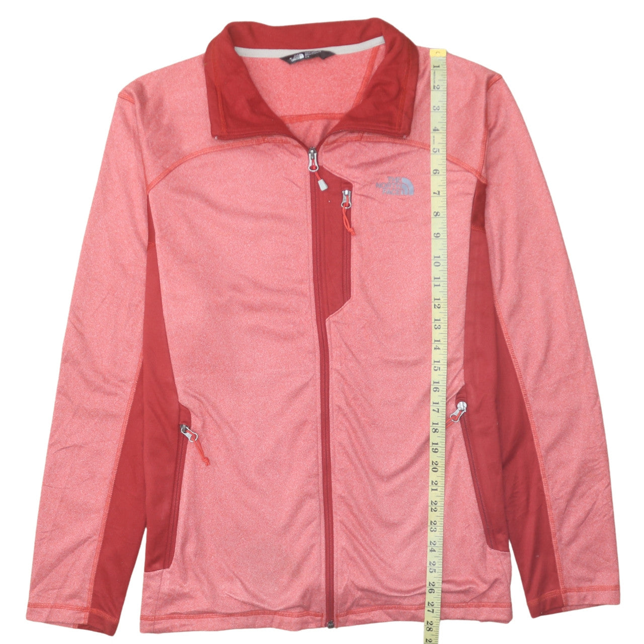 The North Face Men's Red Full Zip Fleece Jacket Size L Hiking