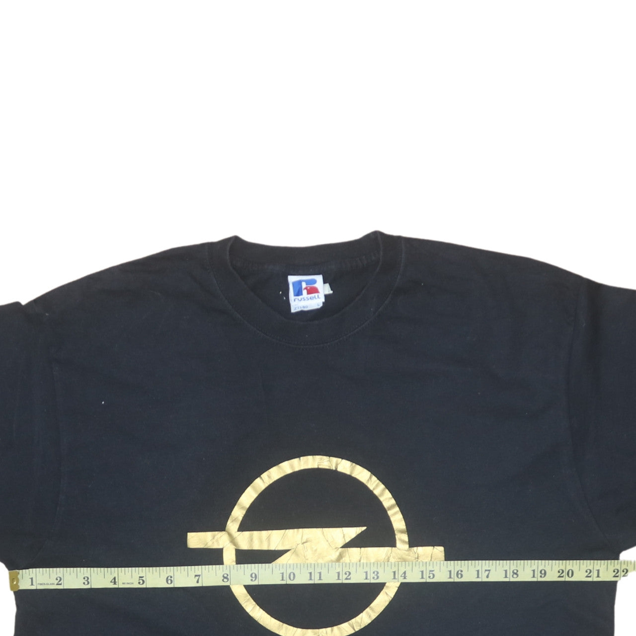 Russell Mens Black Opel Logo Graphic T-Shirt Size L