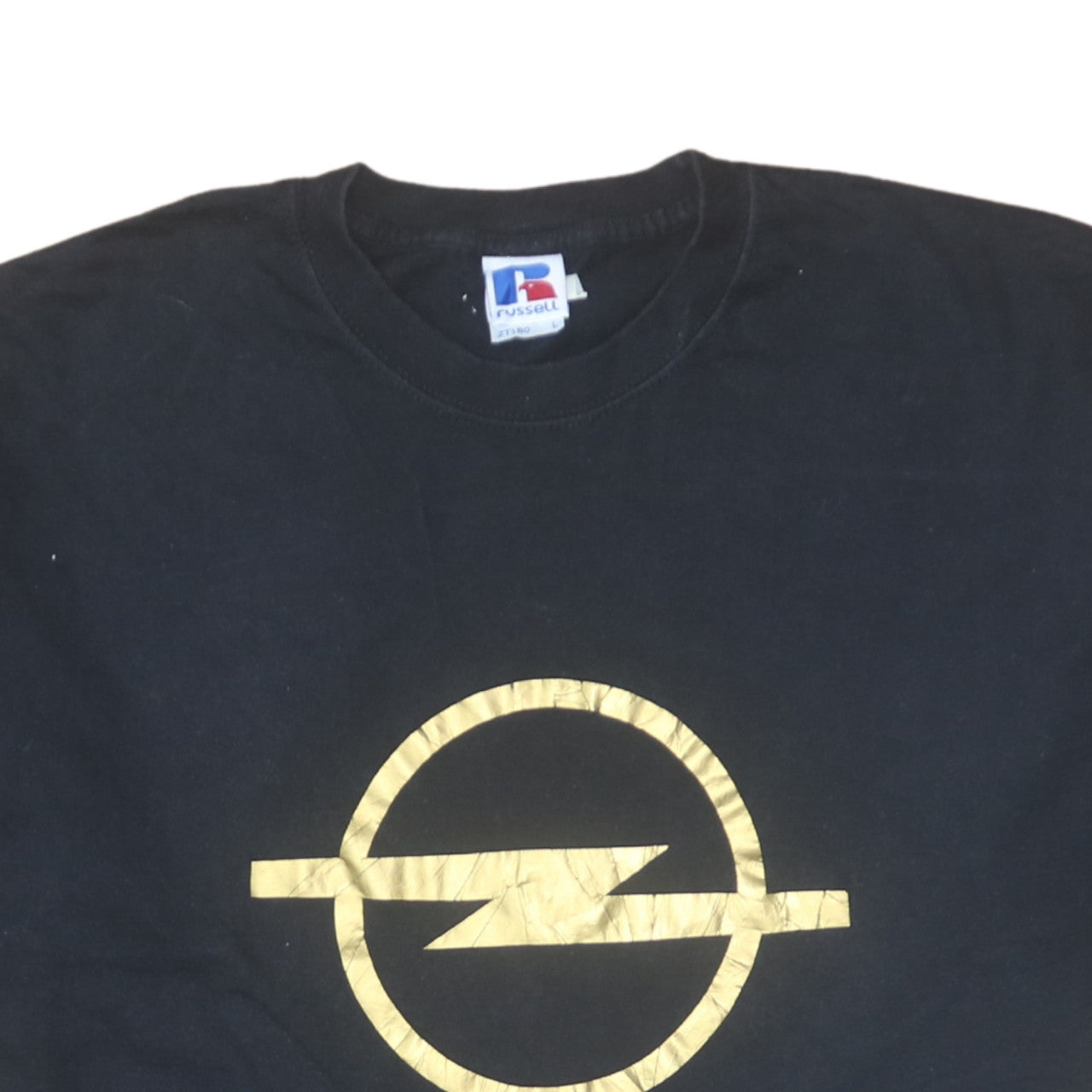 Russell Mens Black Opel Logo Graphic T-Shirt Size L