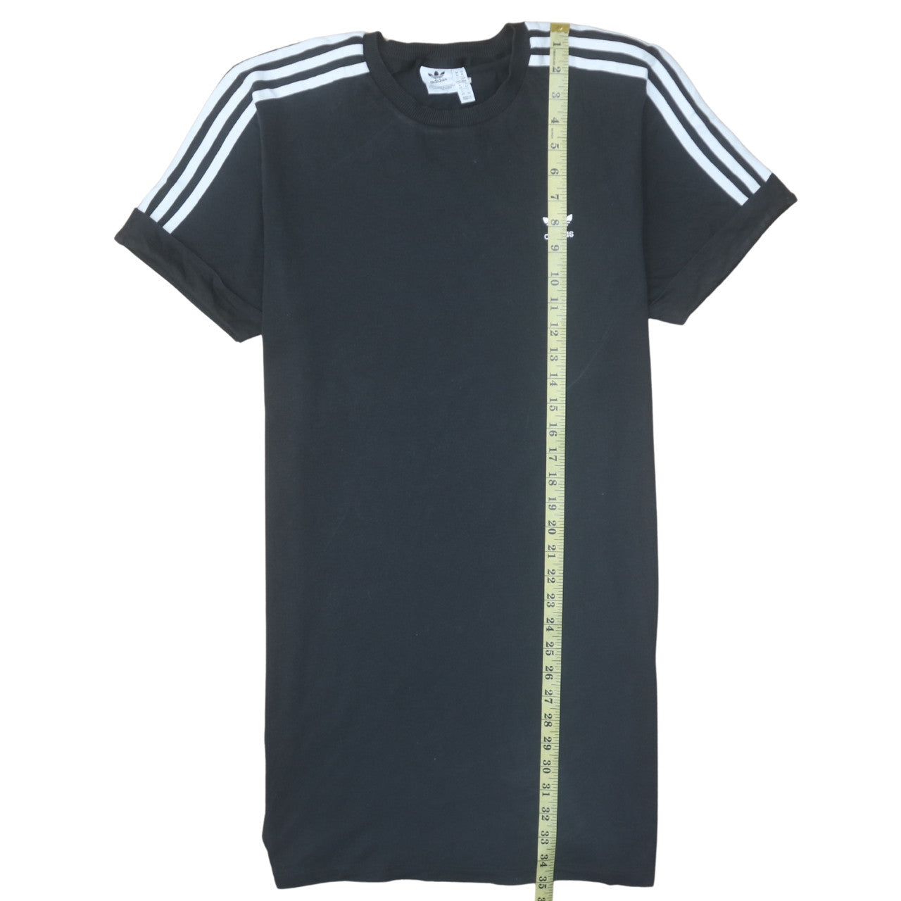 Adidas Women's Black 3-Stripes T-Shirt Dress Size 14 Cotton