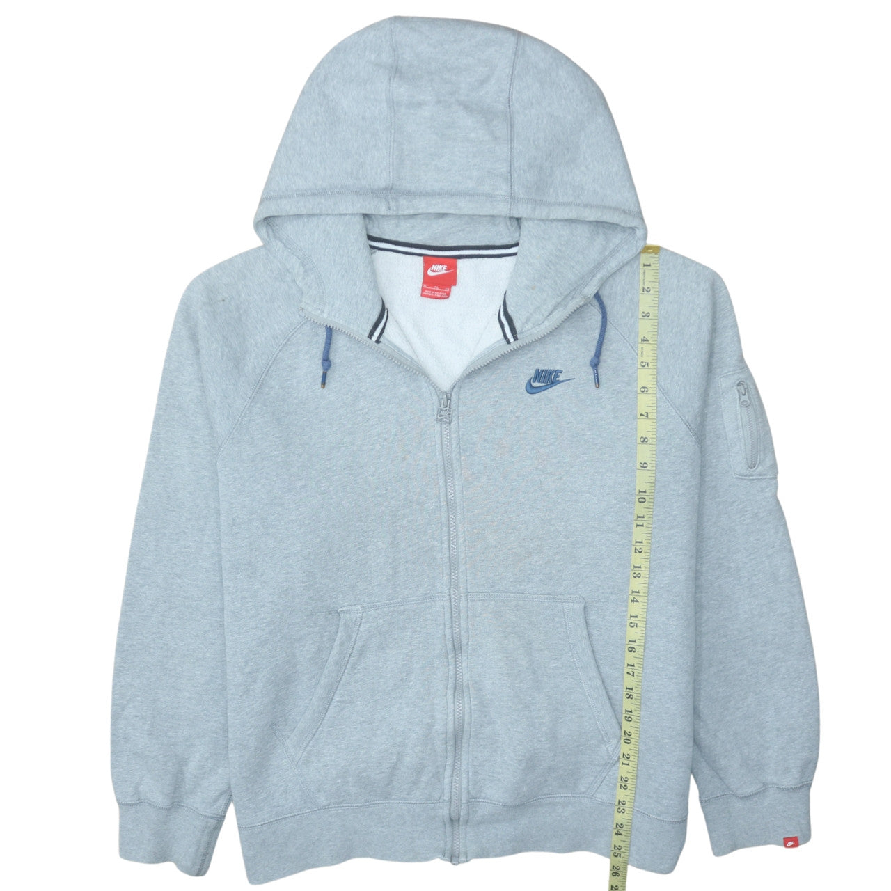 Nike Men's Grey Full Zip Fleece Hoodie XL Sports Style