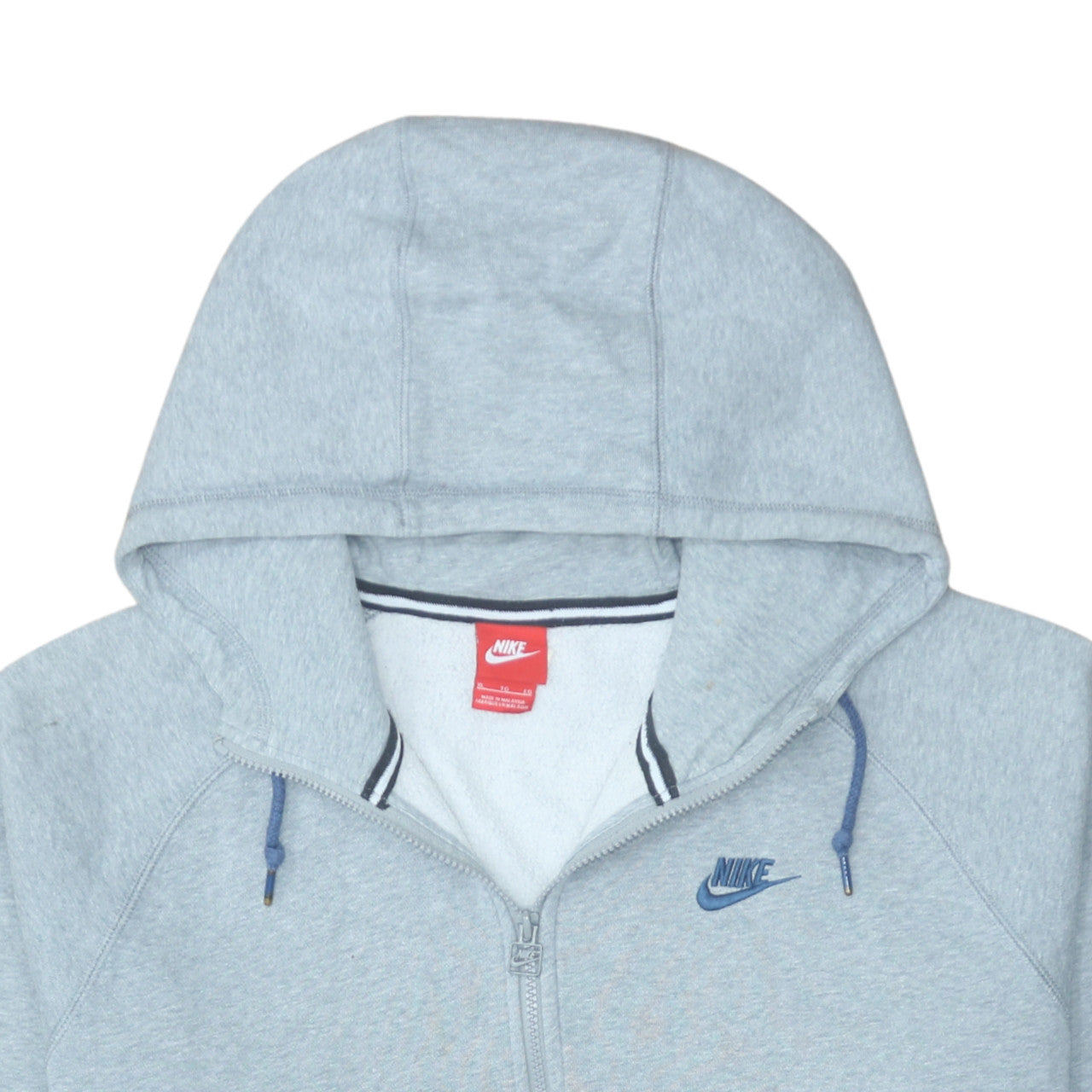 Nike Men's Grey Full Zip Fleece Hoodie XL Sports Style