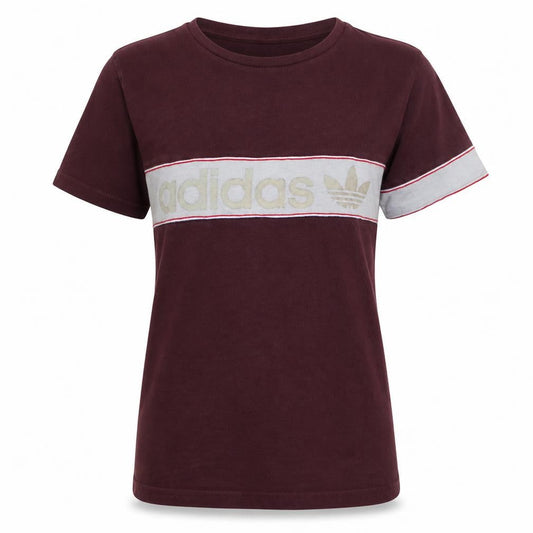 Adidas Women’s Brown Colourblock Cotton T-Shirt Size 10