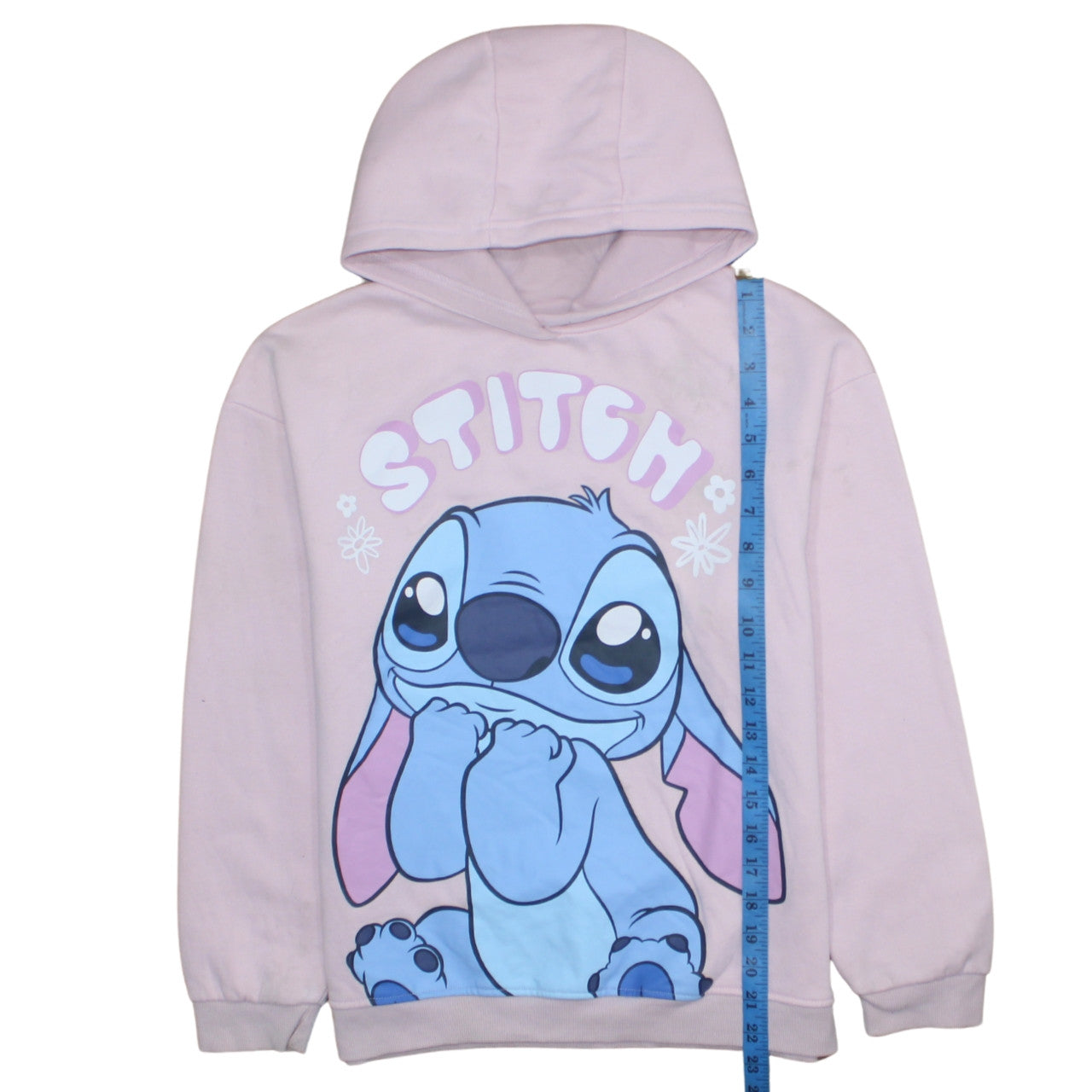 Disney Stitch Girls Pink Hoodie 11-12 Years Pullover Sweatshirt by Primark