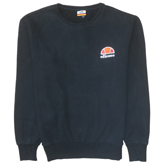 Ellesse Mens Black Crew Neck Sweatshirt Size M Pullover Logo Fleece