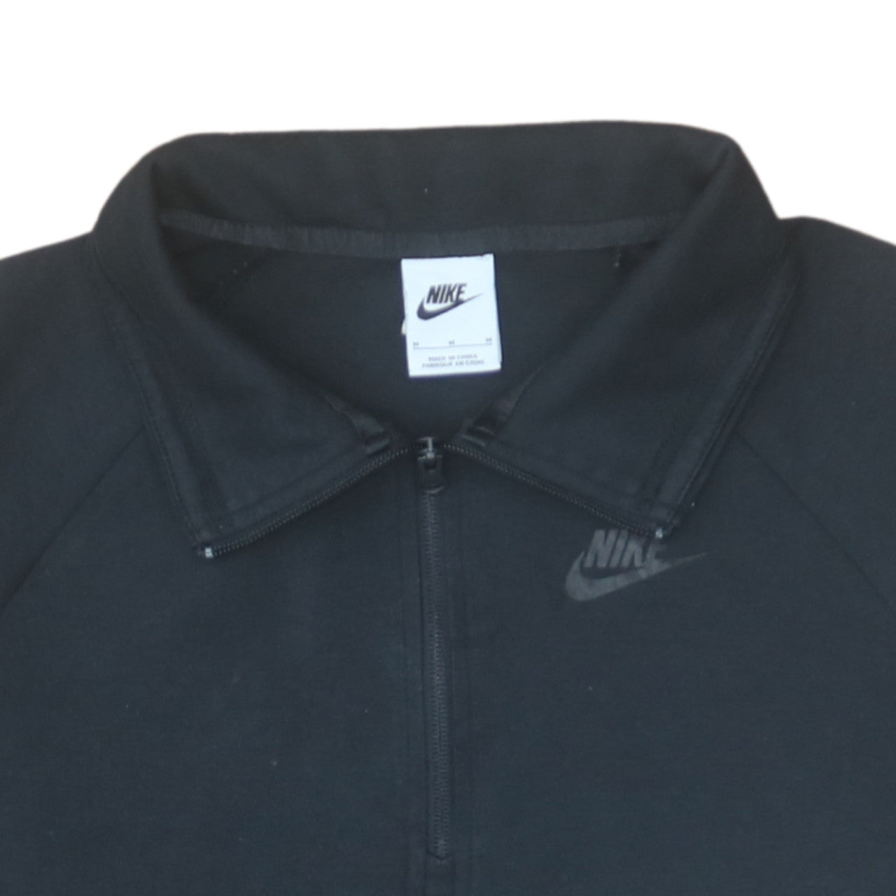 Nike Men Black Collared 1/2 Zip Fleece Sweatshirt Size M
