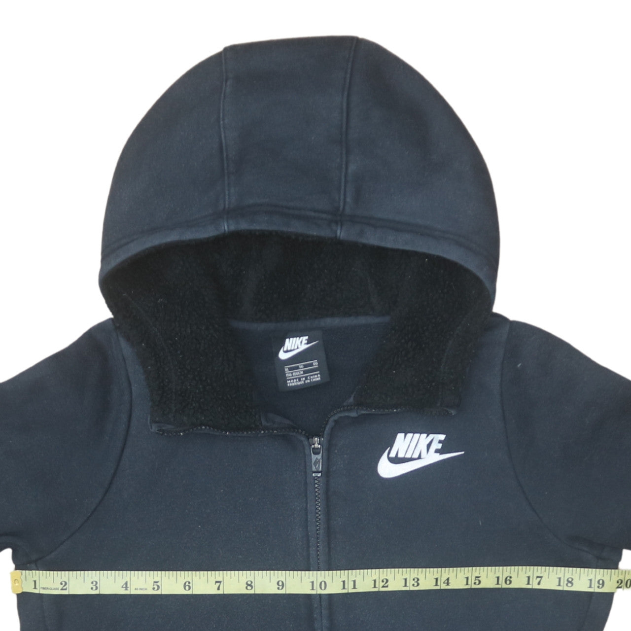 Nike Boys Black Full Zip Fleece Lined Hoodie XL 156-166cm