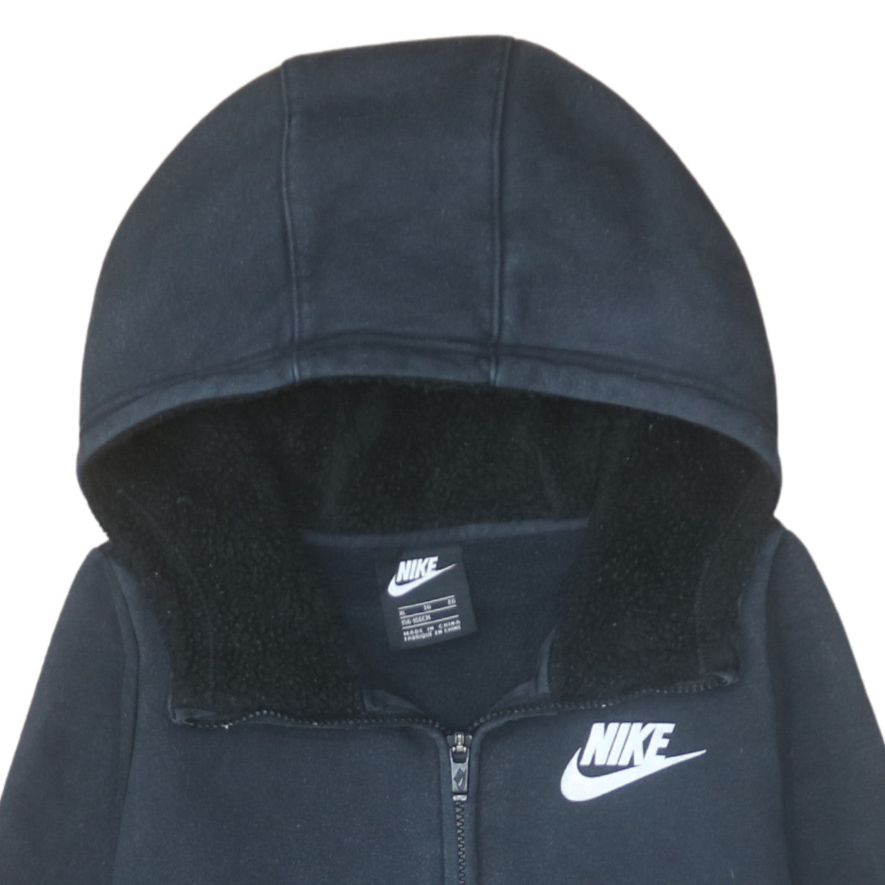 Nike Boys Black Full Zip Fleece Lined Hoodie XL 156-166cm