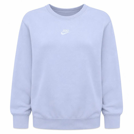 Front view of Nike girls’ purple fleece pullover sweatshirt l 146-156cm crew neck