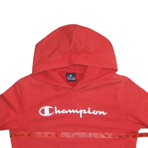 Champion Girls Red XL Pullover Hoodie 13-14 Years Cotton Blend Fleece