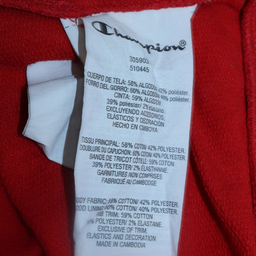 Champion Girls Red XL Pullover Hoodie 13-14 Years Cotton Blend Fleece