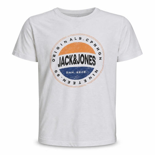 Jack & Jones Originals Men's White Graphic Logo T-Shirt L Regular Fit