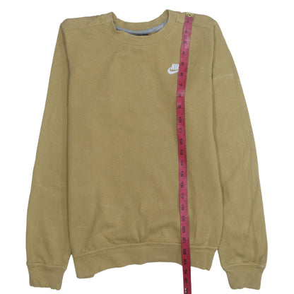 Nike Men Beige Crew Neck Pullover Sweatshirt Small