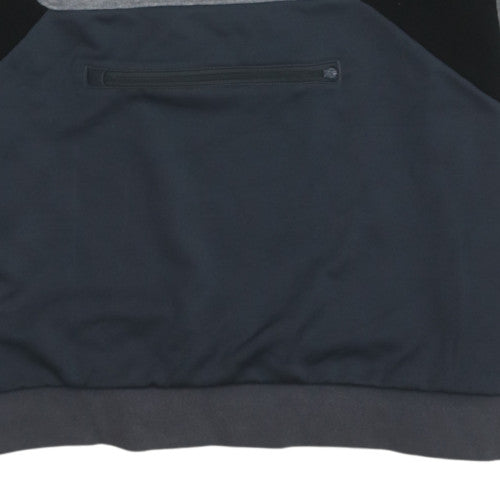 Adidas Men’s Grey Pullover Sweatshirt L Crew Neck Zip Pocket