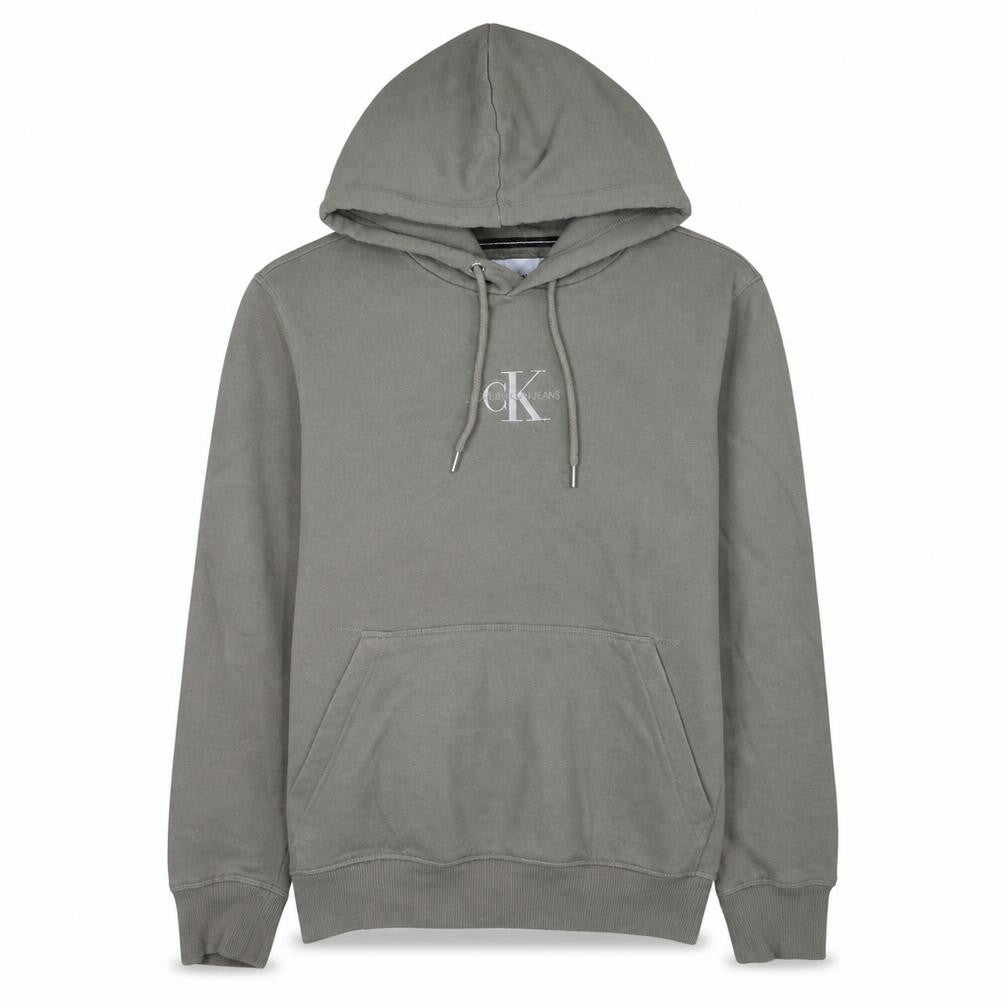 Calvin Klein Jeans Men's Grey Pullover Hoodie Size M Logo Fleece