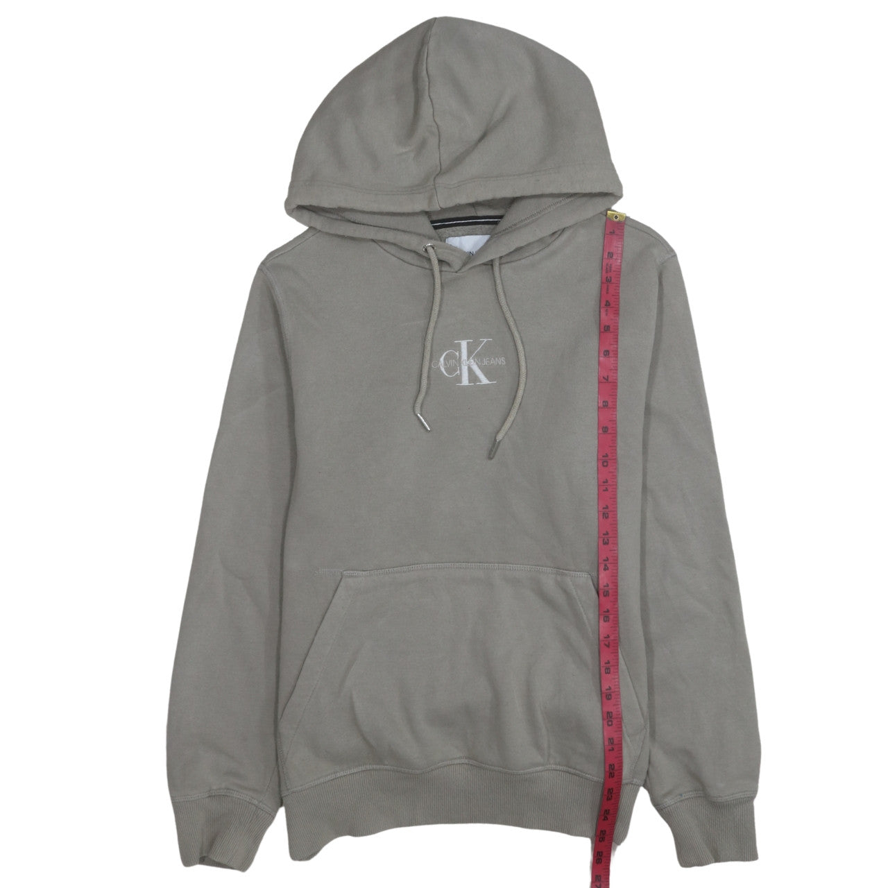 Calvin Klein Jeans Men's Grey Pullover Hoodie Size M Logo Fleece