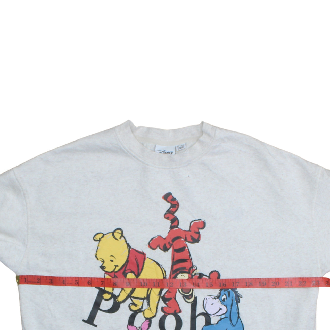 Disney Women Grey Winnie the Pooh Crew Neck Pullover Sweatshirt L