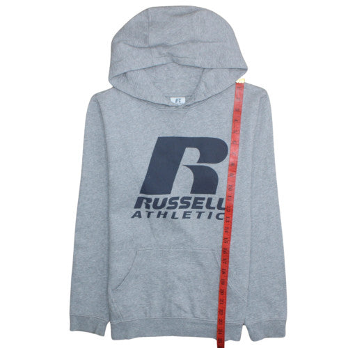 Russell Athletic Boys Grey Pullover Hoodie 15-16 Years Fleece Logo Sweatshirt