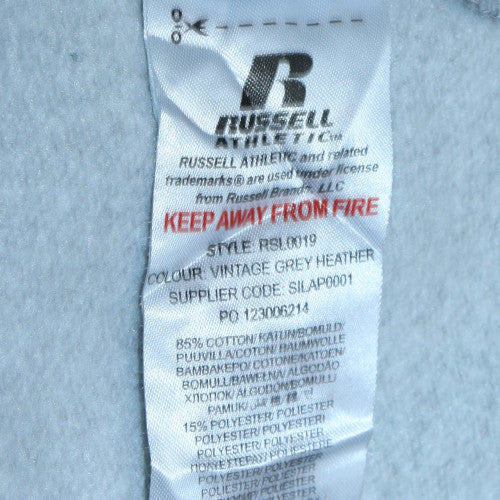 Russell Athletic Boys Grey Pullover Hoodie 15-16 Years Fleece Logo Sweatshirt
