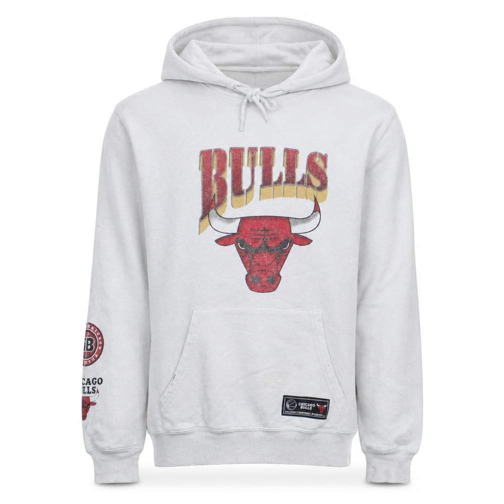 NBA Men’s White Chicago Bulls Pullover Hoodie Small Graphic Fleece